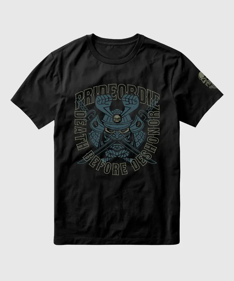 T-Shirt Pride Or Die "Samuraï" - Noir