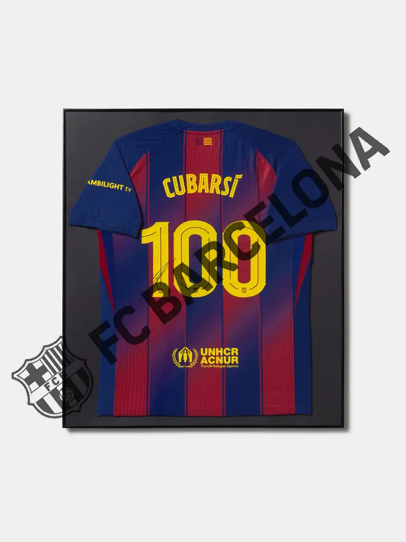 T-Shirt signed and framed Cubarsí 100 matches