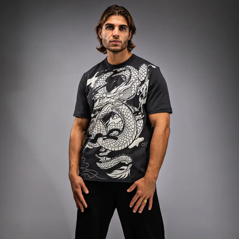 T-shirt Venum Dragon’s Flight - Gris Charbon/Blanc Crème