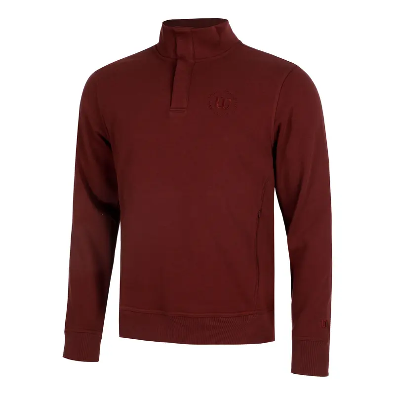 Tennis Club 1/2 Zip Mock Sweat-shirt Hommes-berry