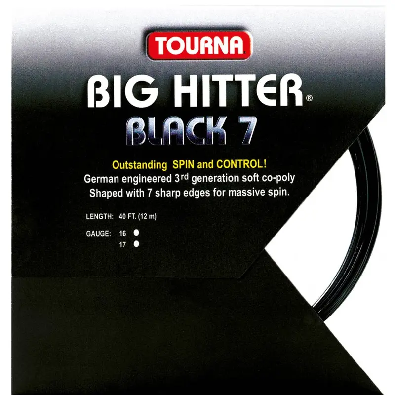 Tourna Big Hitter 7 Cordage En Garniture 12m-Noir