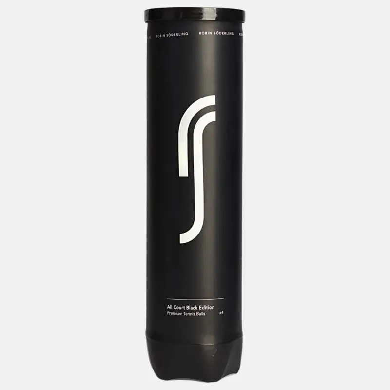 Tube de 4 balles Robin Söderling Tennis All Court Black Edition