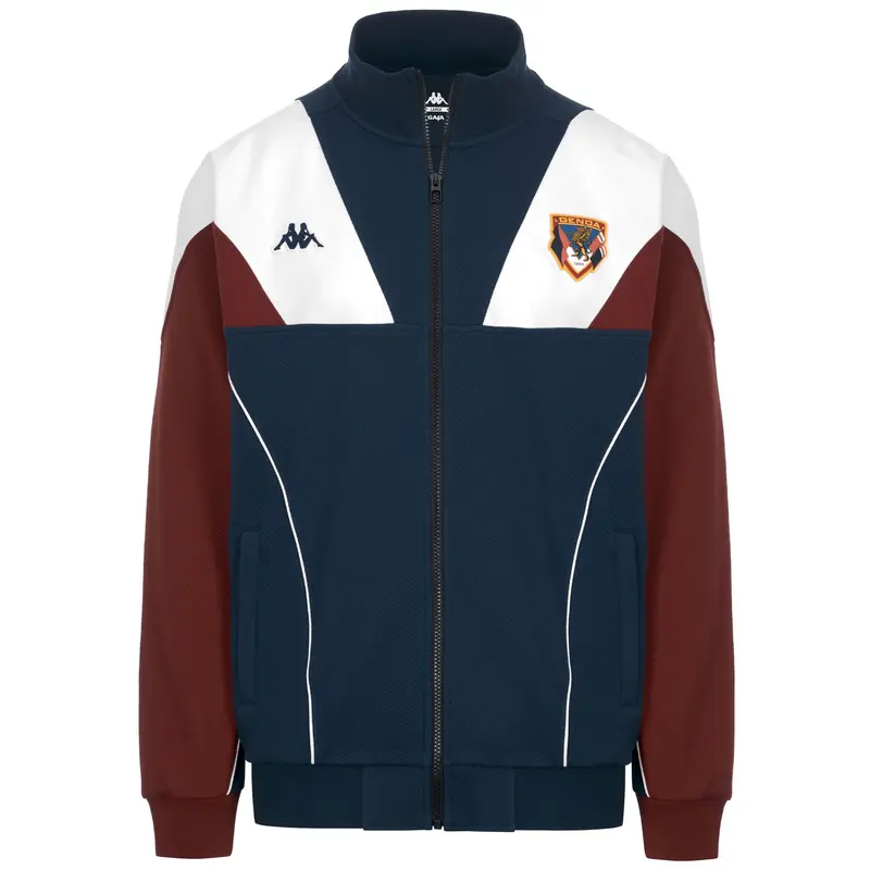 VALDAR GENOA - Fleece - Jacket - Man - Blue Majolica-Red Dk Dahlia-White