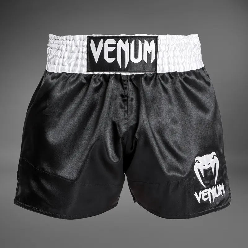 Venum Classic - Short Muay Thaï Blanc/Noir/Blanc