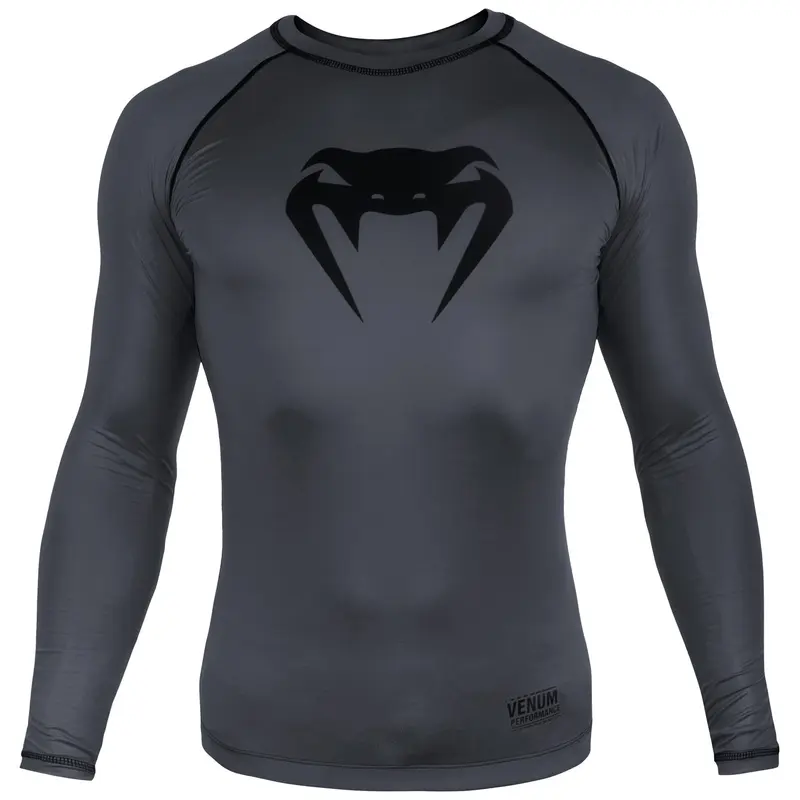 Venum Contender 3.0 Compression T-shirt - Long Sleeves - Heather Grey/Black