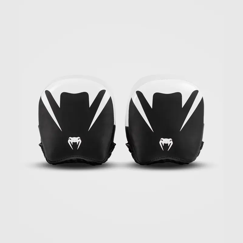 Venum Elite Thick Coaching Mitts Cuir Mini (Paire) - Noir/Blanc