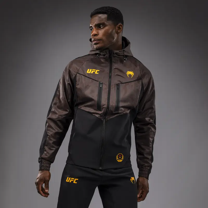 Veste à Capuche Zippé pour Hommes UFC Fusion by Venum Fight Week - Marron Terrestre