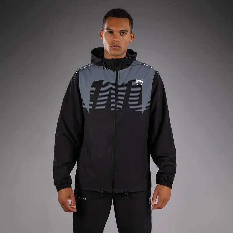 Veste de Survêtement Venum Adrenaline – Noir/Gris Argenté