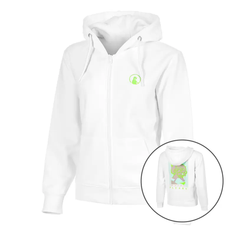 Wild Collage Zip Gilet En Coton Femmes-Blanc,Multicouleur