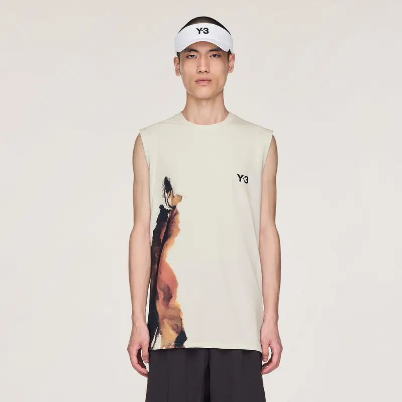 Y-3 Débardeur Tank Top Hommes-Crème,Multicouleur